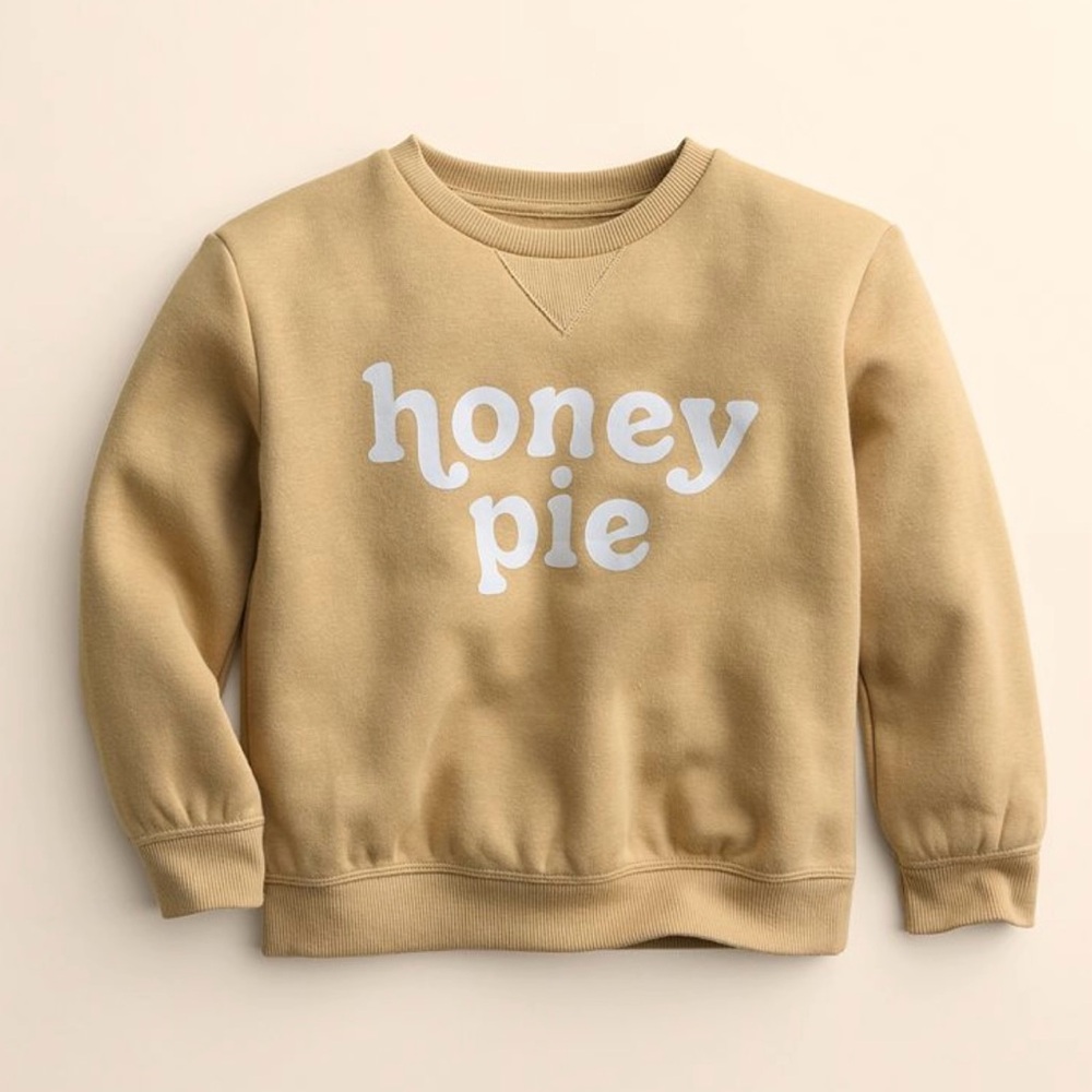 Toddler Little Co. by Lauren Conrad Sweatshirt - “Honey Pie” golden tan - NWT